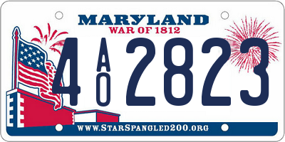 MD license plate 4AO2823