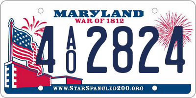 MD license plate 4AO2824