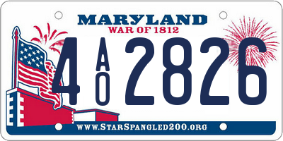 MD license plate 4AO2826