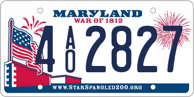 MD license plate 4AO2827