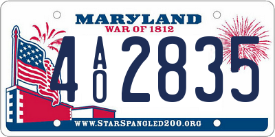MD license plate 4AO2835