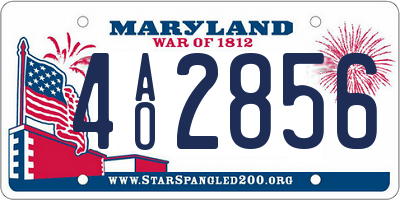 MD license plate 4AO2856