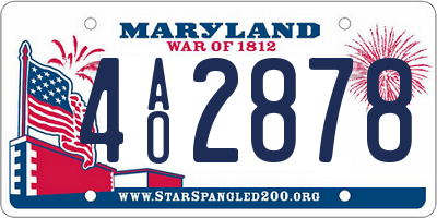 MD license plate 4AO2878