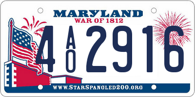 MD license plate 4AO2916