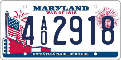 MD license plate 4AO2918
