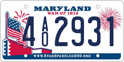 MD license plate 4AO2931