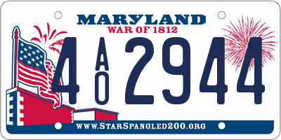 MD license plate 4AO2944
