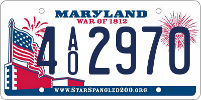 MD license plate 4AO2970