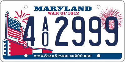 MD license plate 4AO2999