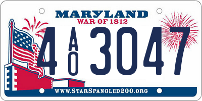 MD license plate 4AO3047