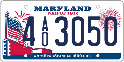 MD license plate 4AO3050