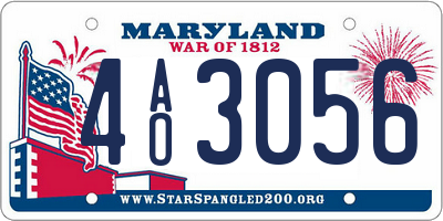 MD license plate 4AO3056