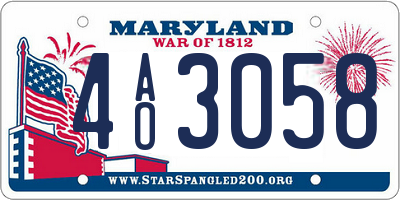 MD license plate 4AO3058