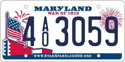 MD license plate 4AO3059