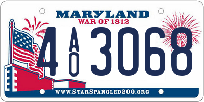 MD license plate 4AO3068