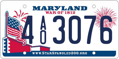 MD license plate 4AO3076