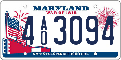 MD license plate 4AO3094