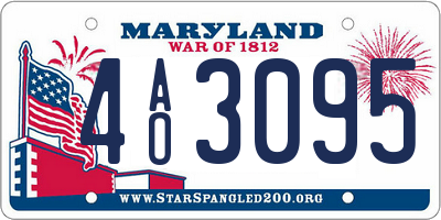 MD license plate 4AO3095