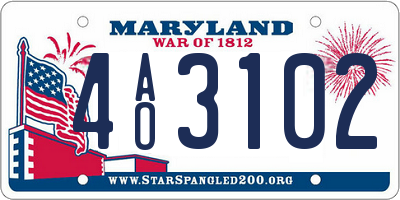 MD license plate 4AO3102