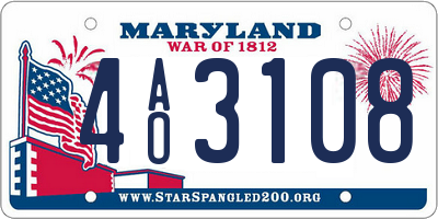 MD license plate 4AO3108