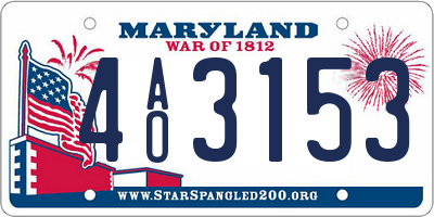 MD license plate 4AO3153