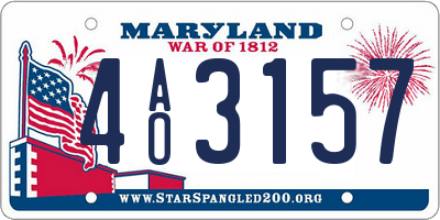 MD license plate 4AO3157