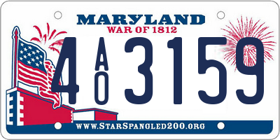 MD license plate 4AO3159