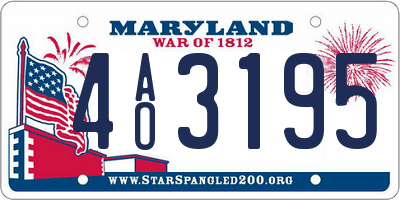 MD license plate 4AO3195