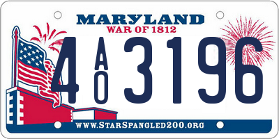 MD license plate 4AO3196