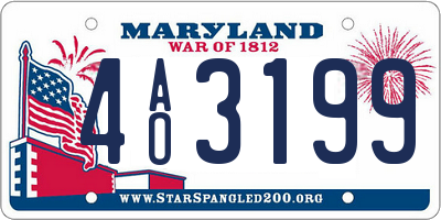 MD license plate 4AO3199