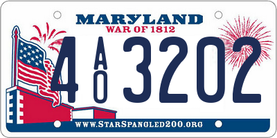 MD license plate 4AO3202