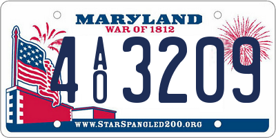 MD license plate 4AO3209