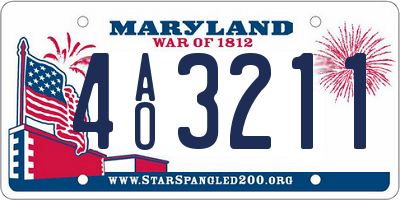 MD license plate 4AO3211