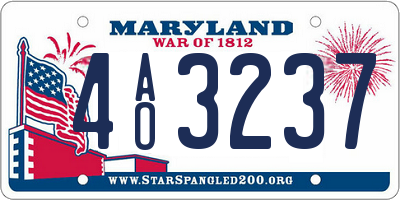 MD license plate 4AO3237