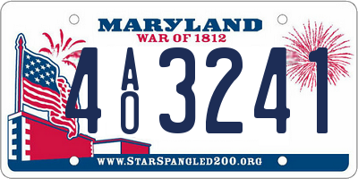 MD license plate 4AO3241