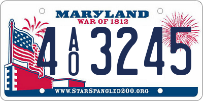 MD license plate 4AO3245