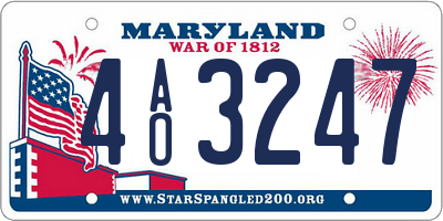 MD license plate 4AO3247