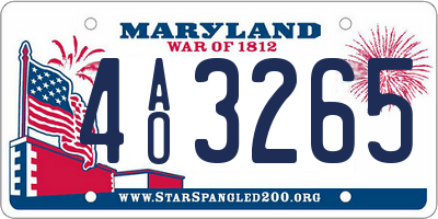 MD license plate 4AO3265