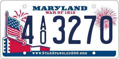 MD license plate 4AO3270