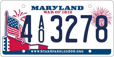 MD license plate 4AO3278