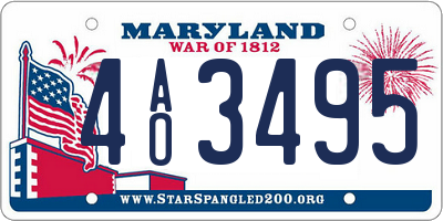 MD license plate 4AO3495