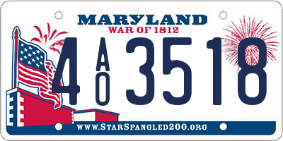 MD license plate 4AO3518