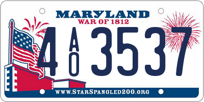 MD license plate 4AO3537