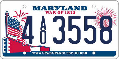MD license plate 4AO3558