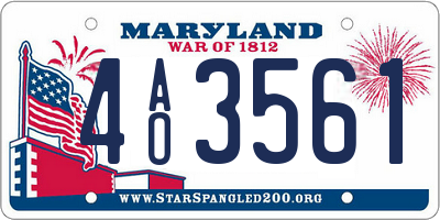 MD license plate 4AO3561