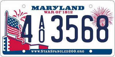 MD license plate 4AO3568