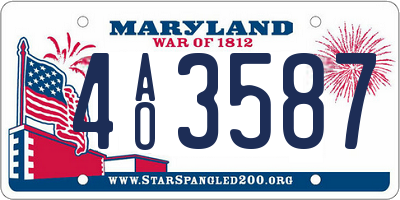 MD license plate 4AO3587