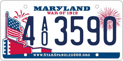 MD license plate 4AO3590