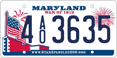 MD license plate 4AO3635