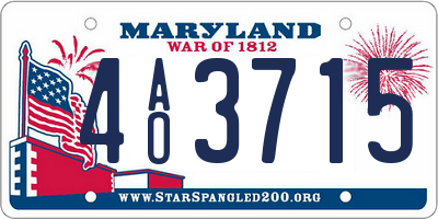 MD license plate 4AO3715